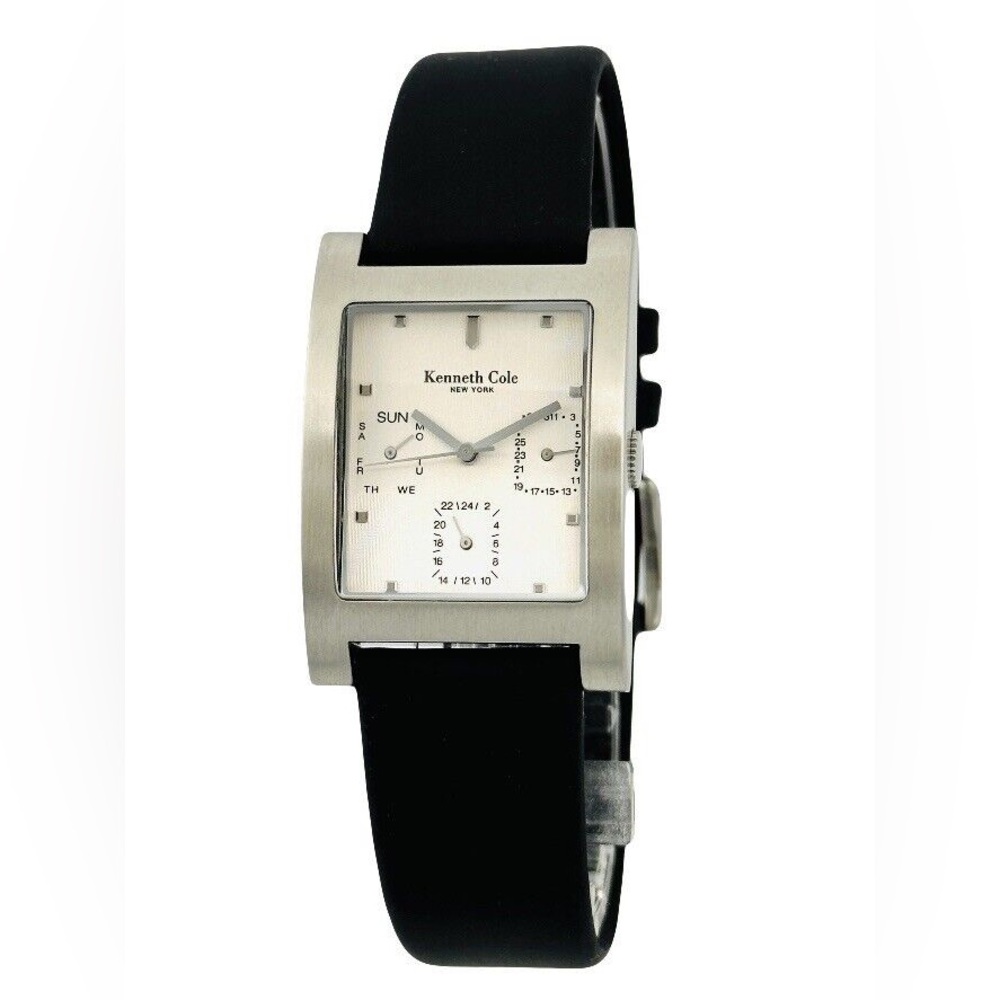 Vintage NWT Kenneth Cole Chronograph Rectangular Watch with Silicone Band/Strap